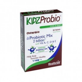 KidzProbio masticables con vitaminas de Health Aid