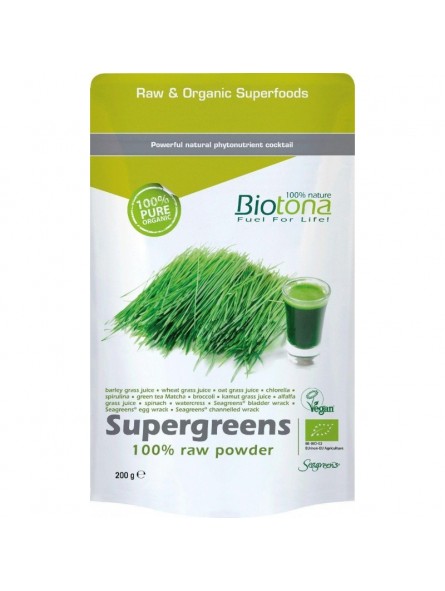 SUPERGREENS RAW 200 gr. BIO de Biotona