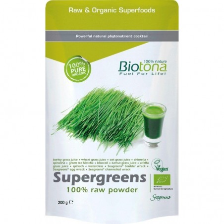 SUPERGREENS RAW 200 gr. BIO de Biotona