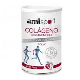 Colageno con Magnesio, Vitamina C, B1, B2, B6 fresa Amlsport