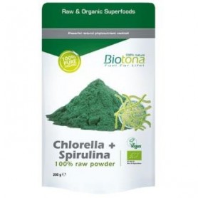 Chlorella y Spirulina Raw Bio Biotona