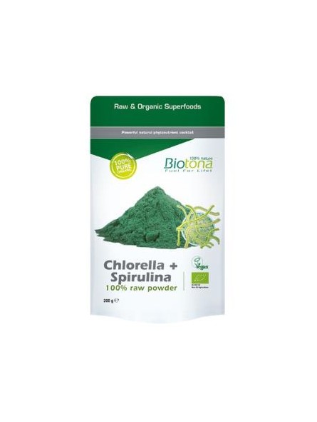 Chlorella y Spirulina Raw Bio Biotona