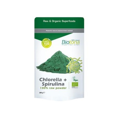 Chlorella y Spirulina Raw Bio Biotona