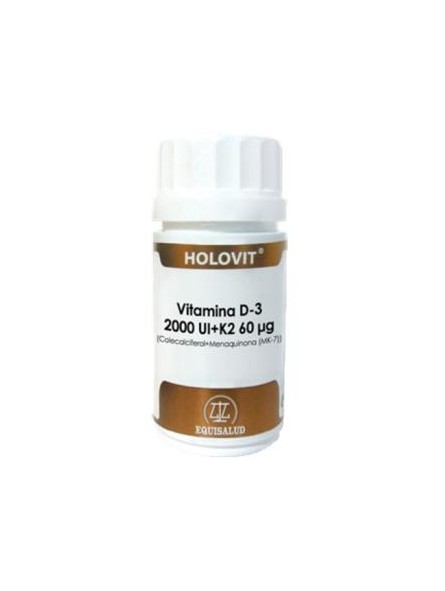 Holovit Vitamina D3 2000 UI, K2 60 mcg y menaquinona Equisalud