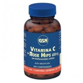 Vitamina C y Rose Hips con bioflavonoides GSN