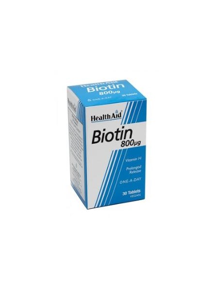 Biotina 800 µg (Vitamina B8) de Health Aid