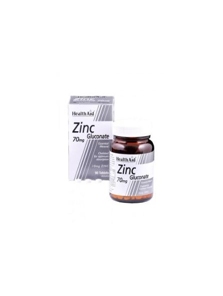 Gluconato de zinc 70 mg de Health Aid