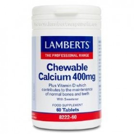 Calcio Masticable 400 mg con Vitamina D de Lamberts