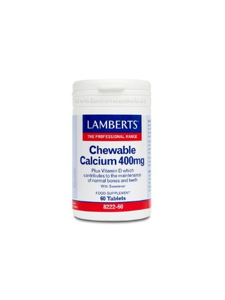 Calcio Masticable 400 mg con Vitamina D de Lamberts