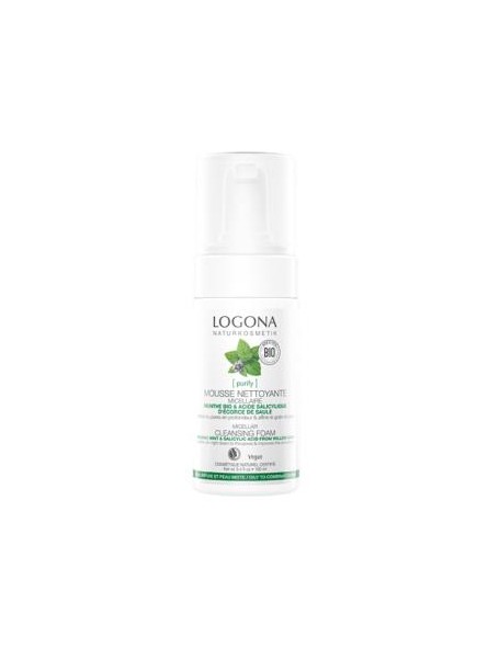 Espuma Limpiadora Micelar menta y acido silicilico Logona