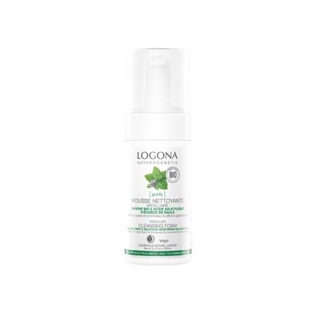 Espuma Limpiadora Micelar menta y acido silicilico Logona