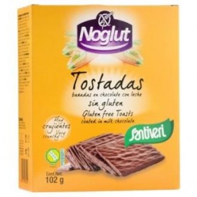 Noglut Tostadas Bañadas con chocolate leche Santiveri