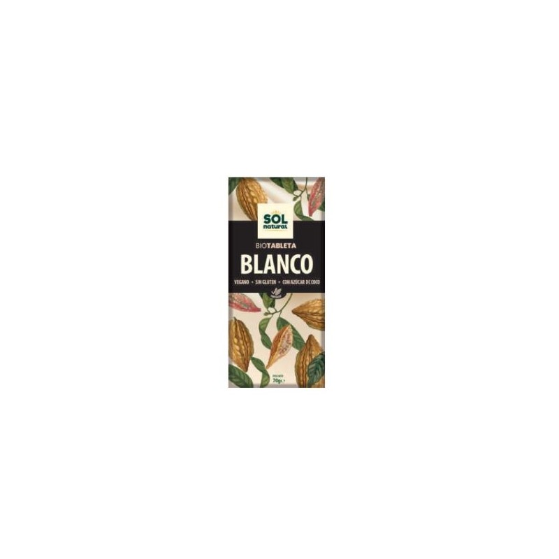 Chocolate Blanco Bio sin gluten Vegan Sol Natural