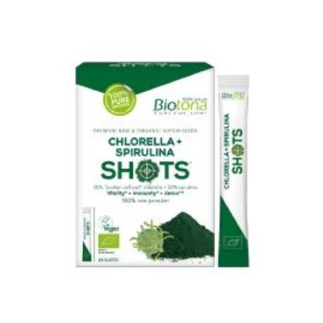 Chlorella + Espitulina raw shots Bio Vegan Biotona