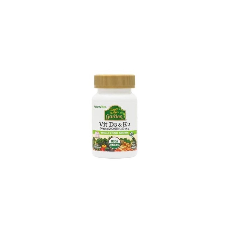 Garden Source of Life Vitamina D3 y K2 Natures Plus