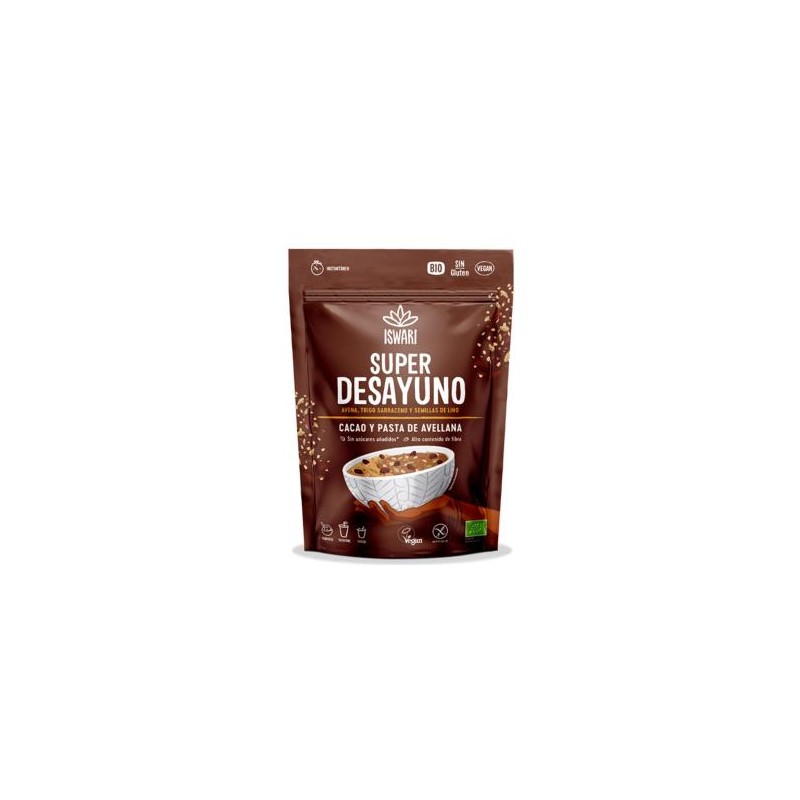 Super Desayuno Cacao y avellanas Bio Vegano sin Gluten Iswari