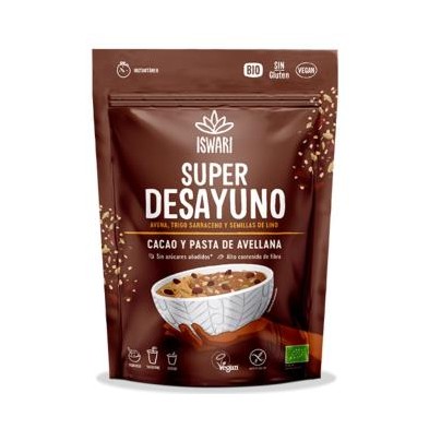 Super Desayuno Cacao y avellanas Bio Vegano sin Gluten Iswari