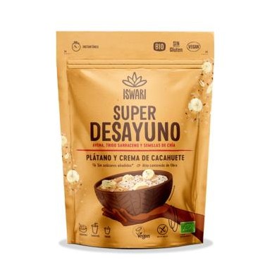 Super Desayuno Platano y Crema de Cacahuete Bio Iswari