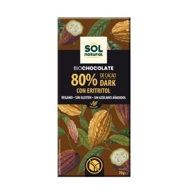 Chocolate 80% con Eritritol Bio Sol Natural