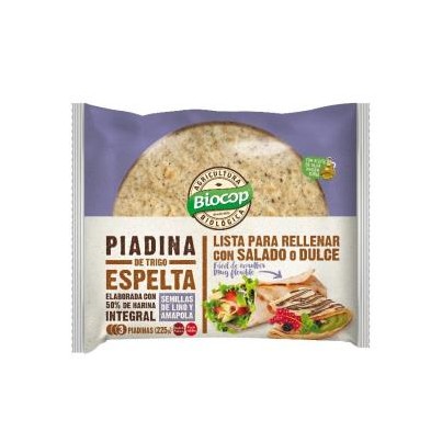 Piadina de Trigo Espelta, Lino y Amapola Bio Biocop