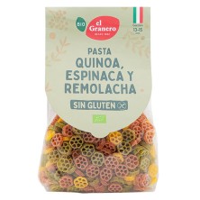 Pasta Tricolor Margaritas sin Gluten Bio El Granero