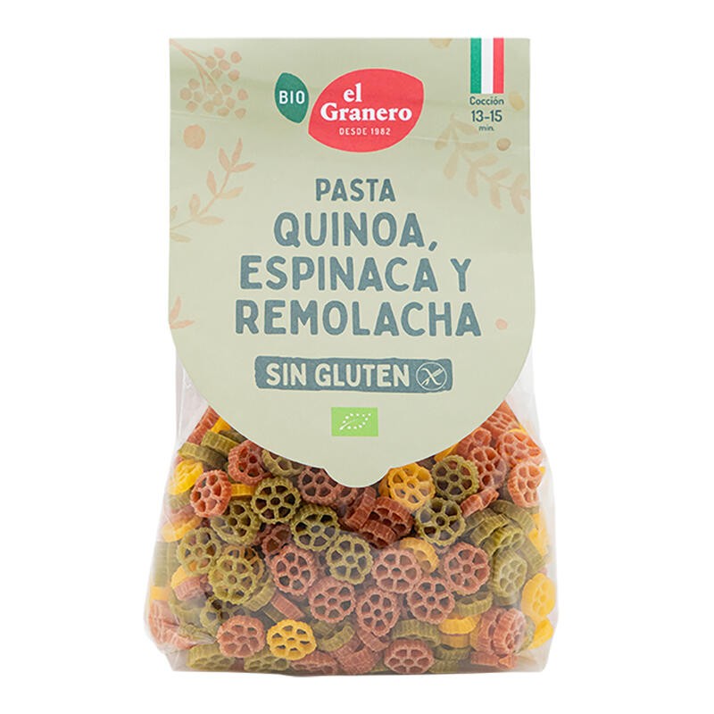Pasta Tricolor Margaritas sin Gluten Bio El Granero