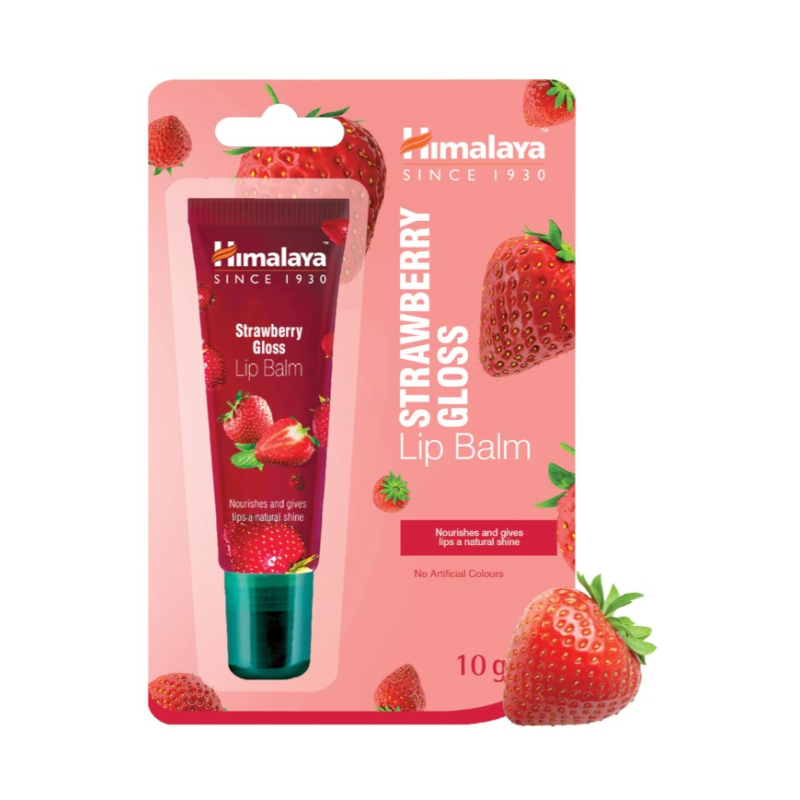 Balsamo labial fresa con brillo Himalaya