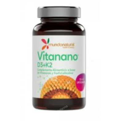 Vitanano Vitaminas D3 + K2 Liposomado Mundonatural
