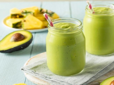Smoothie de proteínas vegetales y frutas